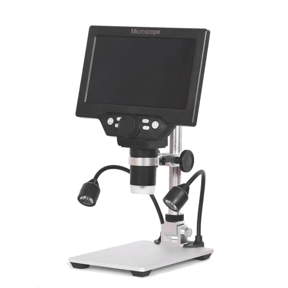 Kkmoon - Digitale microscoop - Soldeermicroscoop - 7 inch groot kleurenscherm - Grote basis - 12 MP - 1200X continue versterkingsloep - Zwart