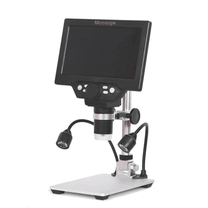 Kkmoon - Digitale microscoop - Soldeermicroscoop - 7 inch groot kleurenscherm - Grote basis - 12 MP - 1200X continue versterkingsloep - Zwart