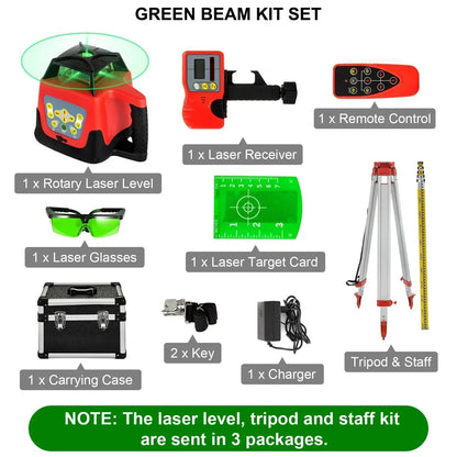 Sihao 360 Rotary Laser Level Self-Leveling 500m Vertical Horizontal Scanning Measurement Tools Red Green Laser Level Machine