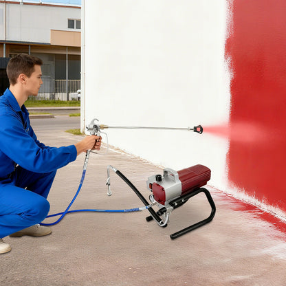 Airless Verfspuit – Verfpistool – Spuitmachine – Muurverfspuit – Verfspuitapparaat – Rood – 1800W Krachtige Motor – 9,5 Meter Slang