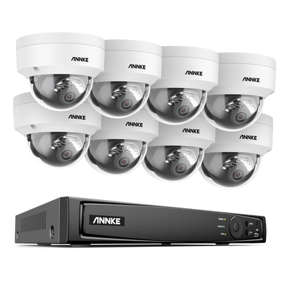 ANNKE 8CH 8MP Ultra HD PoE Network Video Security System 4K H.265 Surveillance NVR 4x8MP HD IP67 POE CCTV Bullet Cameras