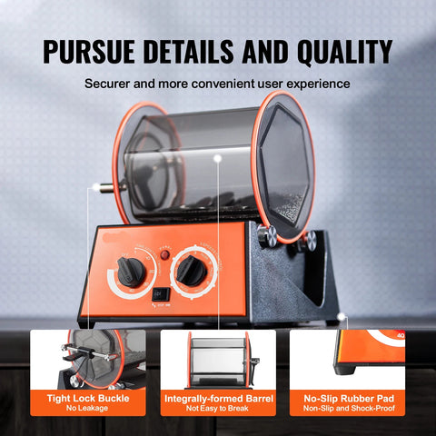 Jewelry Polishing Machine - Rotary Tumbler - Surface Polisher - 45W - 220V - 300W - 5 Speeds - for the Production and Maintenance of Jewelry Metal