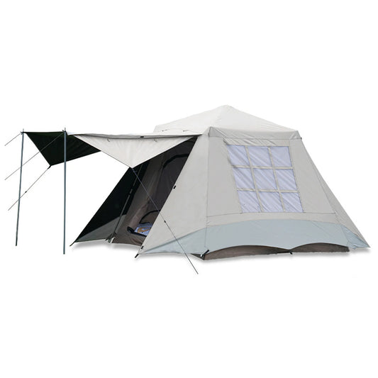 Dubbel-laagse Kampeertent - Tent - Pop up tent - Tenten - Waterdichte - Automatische Opzet – Twee Deuren – Ademend & UV-bescherming - Grijs