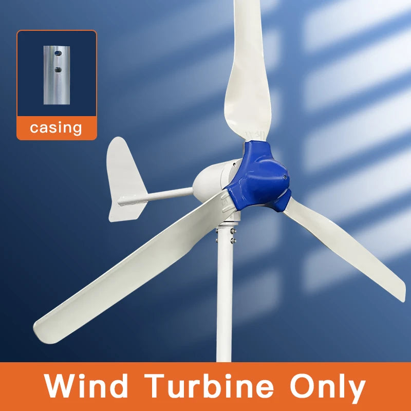 Windturbine - Windmolen - Windturbine Generator - Windenergie - 2000W - 24V - Alleen Windturbine - 3 Messen - Stille en Efficiënte Energieoplossing - voor Thuisgebruik - QUORE