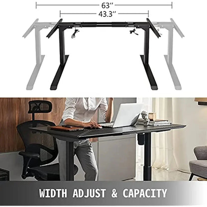 Elektrisch Verstelbaar Zit-Sta Bureau – Zit-Sta Bureau – Hoogte Verstelbaar Bureau – Elektrisch Bureau – Bureau Frame – 69-117 Cm Hoogte – Stille Motoren