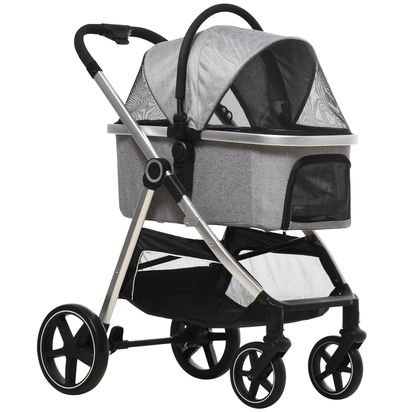 Hondenwagen – Hondenbuggy – Draagbare Bench – Wandelwagen – Lichtgewicht Metaal – 2-In-1 Functie