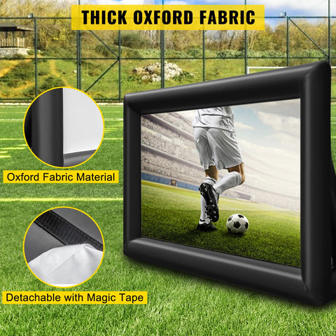 VEVOR Beamer Scherm Opblaasbaar - Beamer 4K Scherm - 5x2 M Scherm - 16ft - Projector Scherm - Groot Scherm - Beamer Doek - Beamer Oprolbaar Scherm - Projectie Scherm - QUORE