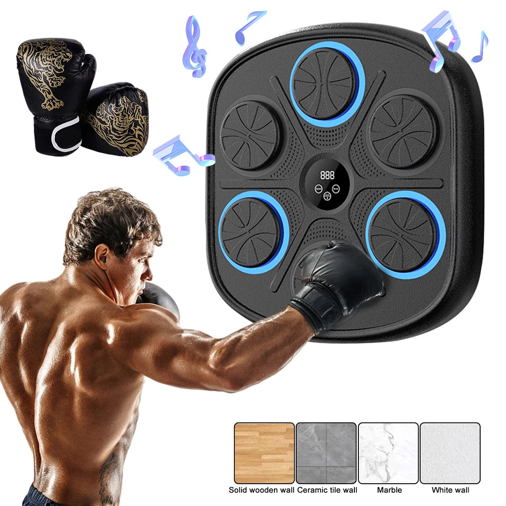 Music Boxing Machine Bluetooth Punching Training Equipment BT Link Boxing Wall Target Workout Machine for Home Exercise Gym