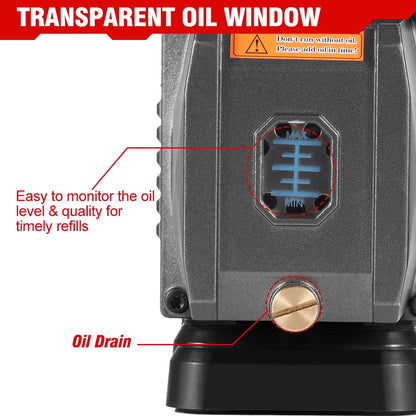 Vacuümpomp – Compressorpomp – Koelvacuümpomp – Airconditioningpomp – Benzinevacuümpomp – Brushless Motor – Compact & Draadloos – 7 CFM 5 Pa – Zonder Accu