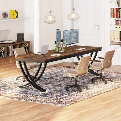 Bureau – Werkplek – Thuiswerkplek – Bureau X-onderstel – 200 Cm Breed – Stevig Houten Blad - QUORE