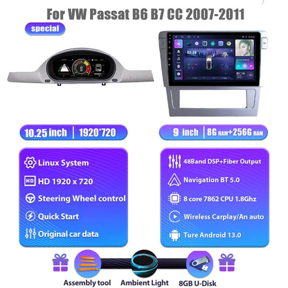 Digitaal Dashboard VW Passat – LCD Cluster – Display Paneel – Cockpit Instrumentenpaneel – Digitaal Instrument – 10,25 Inch HD IPS Scherm – Plug & Play Installatie