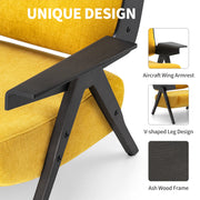 Fauteuil - Loungestoel - Loungestoel Binnen - Fauteuils met Armleuning - Modern Minimalistisch - voor Woonkamer Balkon Fauteuil - Chenille Blauw