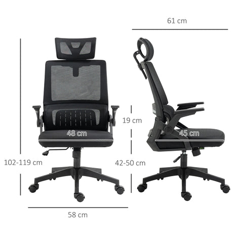 Ergonomische Bureaustoel - Bureaustoelen - Voor Volwassenen - Kantoorstoel - Verstelbare Bureaustoel  - Bureau Stoel Gaming - Verstelbaar - Draaibaar - Mesh-stof - Gamestoel - 58X61X102-119 Cm.