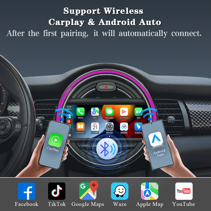 CarPlay Android Auto Decoder Box – Smart Adapter – Interface Module – Multimedia Connector – Infotainment Upgrade – Compatibel met BMW Mini R55-F55 – Eenvoudige Plug-and-Play Installatie – Draadloze Connectiviteit - QUORE