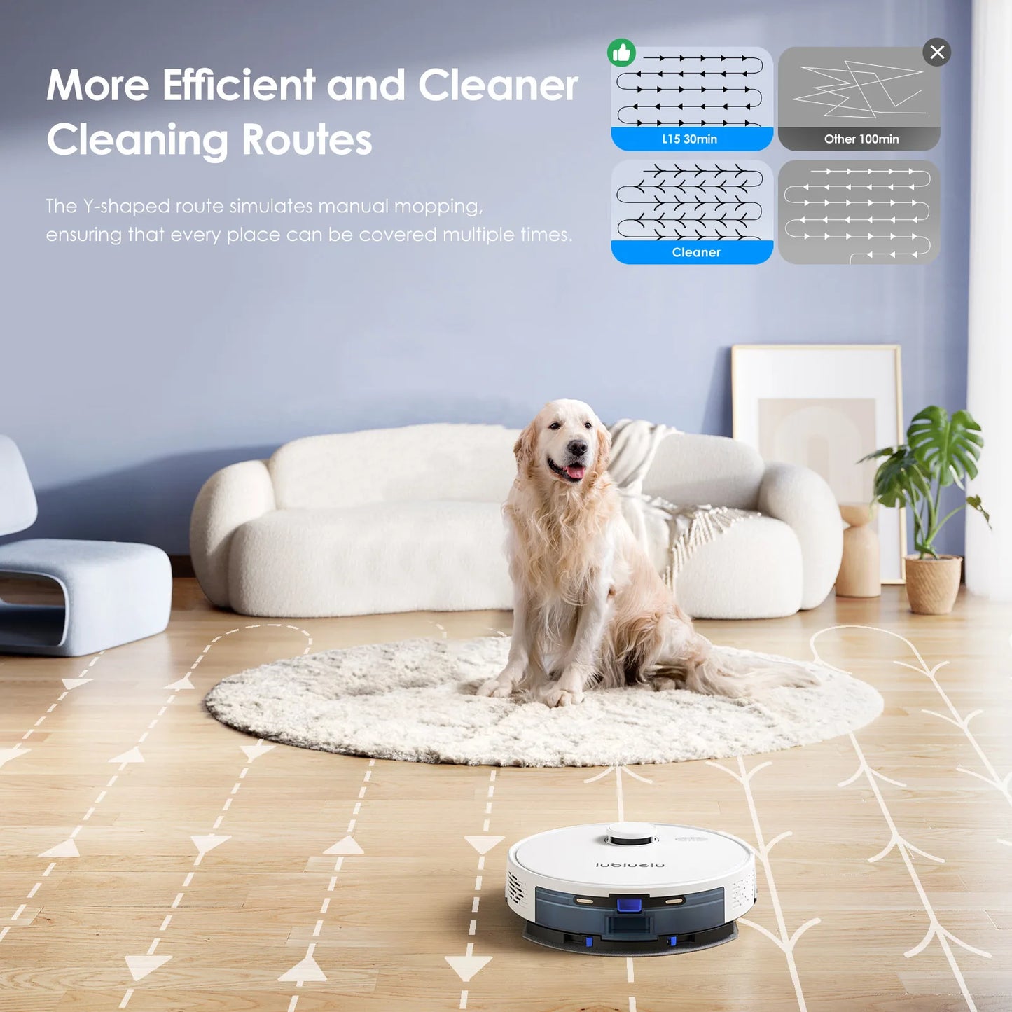 Robotstofzuiger - Dweilrobot - Dweilfunctie - 5000Pa - Slimme Navigatie - 3-in-1 - App Bediening - HEPA Filter - Auto-Opladen - Zwart
