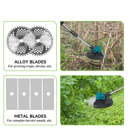 Handmaaier - Grasmaaier - Grastrimmer - Grasschaar - Grasmachine - 4000W - 9 Inch - Elektrische/Accu -  Borstelloze Grastrimmer met Digitaal Display – Krachtige Accu Tuinmaaier - 21V/18V Compatibel - Zonder Batterij