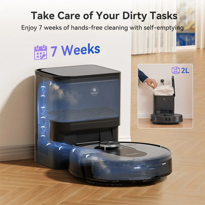 Robotstofzuiger – Dweilrobot – Automatische Stofzuiger – Schoonmaakrobot – Zelflegende Robot – 4200 Pa Zuigkracht – Compact 32 cm Hoogte