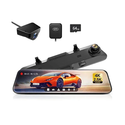 Dashcam Spiegel - Dashcam voor Auto – 12" - Touchscreen – 2.5K Achtercamera – GPS – Nachtzicht – Parkeermodus – WDR – 170° Groothoek