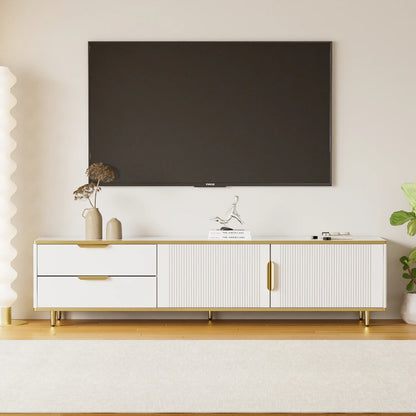 Tv-Kast – Tv-Meubel – Tv-Dressoir – Woonkamerkast – Marmeren Oppervlak – Ruime Lades