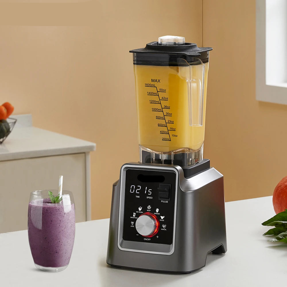Blender – Blender Smoothie - Smoothie Maker - Blender to go - Foodprocessor - Keukenmachine - Professionele Blender met Smart Timer – 2200W – voor Smoothies, ijsblokjes, soepen & sappen - 2L BPA-vrije Kan + 600ML Droge Voedselmolen - QUORE