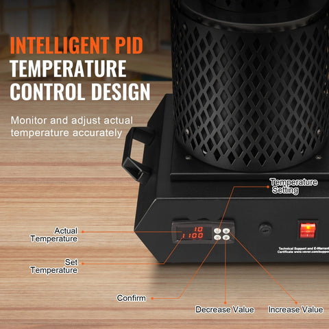 Goud smeltoven - Elektrische Smeltoven - 1350W - 2102℉ - Thermoregulatie - Oven Metalen - Tin - zilver - Goud Smelten - Soldeerpot - Zwart
