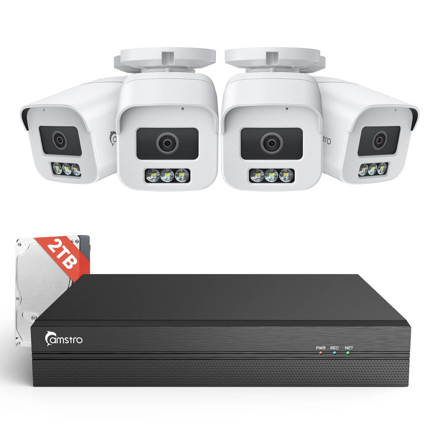 Camstro 8CH 4K Security Camera System 8MP Wired PoE Outdoor Cameras Home Security NVR Recorder for 24/7 Recording
