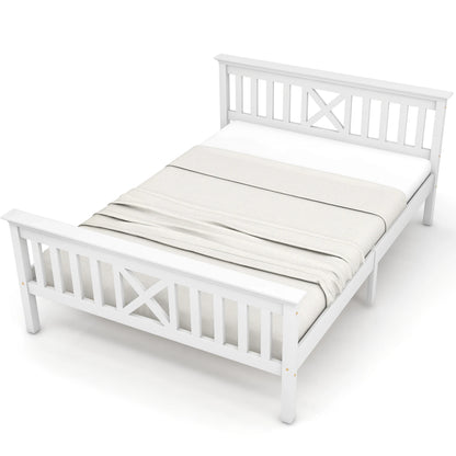 Bedframe – Bed – Slaapbank – Slaapbed – X-Vormig Hoofdeinde – Massief Dennenhout – Met Lades