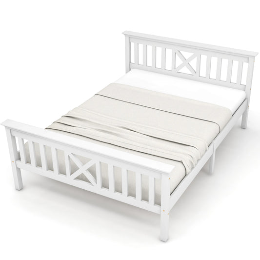 Bedframe – Bed – Slaapbank – Slaapbed – X-Vormig Hoofdeinde – Massief Dennenhout – Met Lades