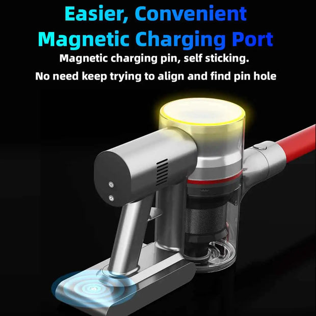Cordless Stick Vacuum Cleaner - Stick Vacuum Cleaner - Vacuum Cleaner - Cordless Stick Vacuum Cleaner - Powerful Suction - 19500Pa - RGB Ring Light - Magnetic Charging Port - Red