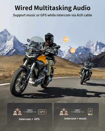 Motorfietsintercom - Helmintercom - MotorfietshelmHeadset - Bluetooth Helmintercom - Helm - Motorfietsaccessoires - 2PCS - 4 Rider - QUORE