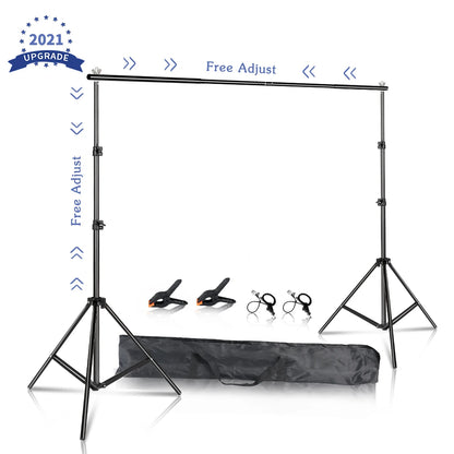 SH Background Stand Support System Photography Studio Backdrop Kit Holder with Carry Bag for Muslins Backdrops,Paper and Canvas - QUORE
