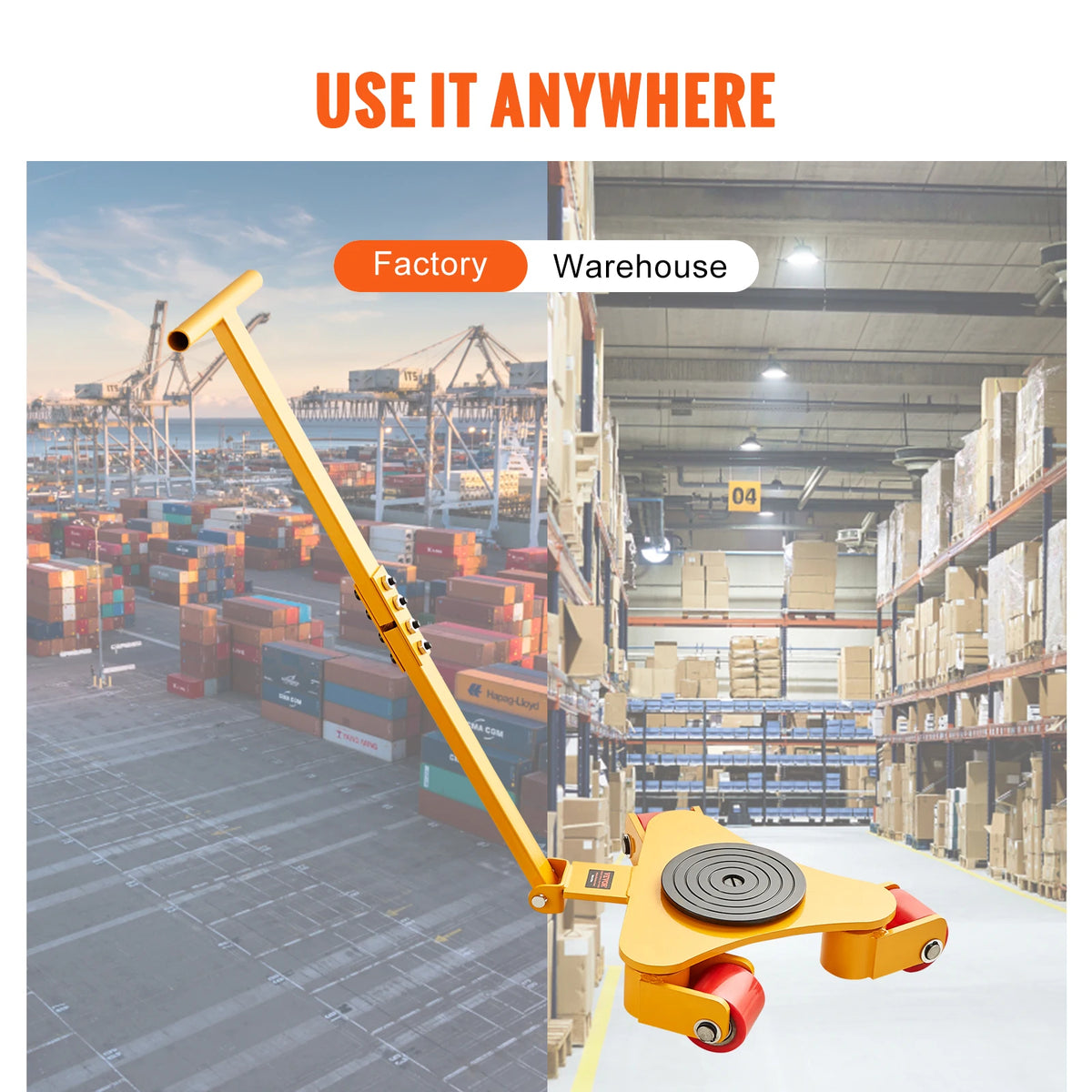 Dolly - Movers - Moving Boxes - Furniture Roller - Transport Dolly - 4pcs Steel Wheels - Heavy Duty Mover - with handle 360° swivel castors anti-slip cap - for warehouse workshop
