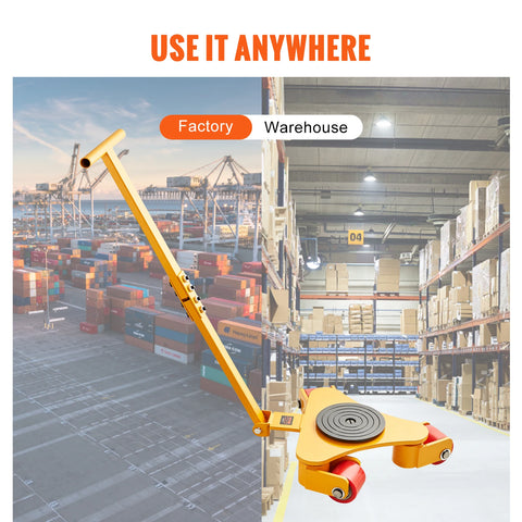 Dolly - Movers - Moving Boxes - Furniture Roller - Transport Dolly - Heavy Duty Mover - with Handle 360° Swivel Castors Anti-slip Cap - for Warehouse Workshop