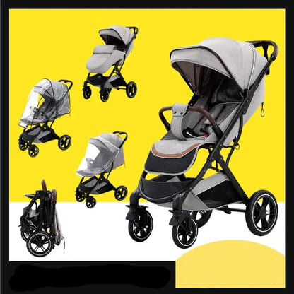Kinderwagen – Wandelwagen - Babywagen – Opvouwbaar - 3-in-1 - Multifunctioneel - Lichtgewicht - Comfortabel - Veilig – Schokabsorptie - Zwart