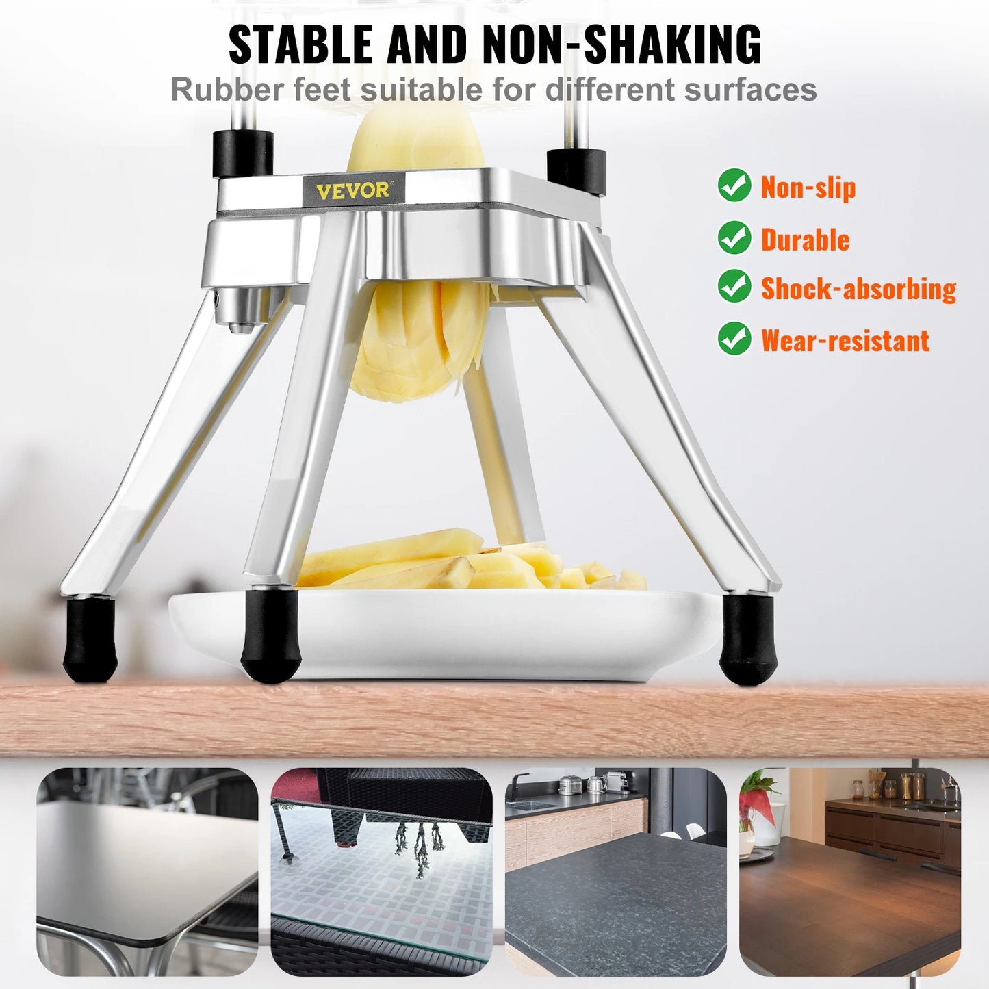 Groente- en fruitsnijder roestvrij staal - Snijmachine - Groentesnijder - Fruitsnijder - Mandoline - Hakmolen -  Groentesnijder Multifunctioneel - RVS Dicer – 3/8 & 1/4 Inch Snijbladen voor Keuken, Restaurant en Catering