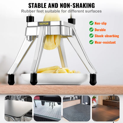 Groente- en fruitsnijder roestvrij staal - Snijmachine - Groentesnijder - Fruitsnijder - Mandoline - Hakmolen -  Groentesnijder Multifunctioneel - RVS Dicer – 3/8 & 1/4 Inch Snijbladen voor Keuken, Restaurant en Catering
