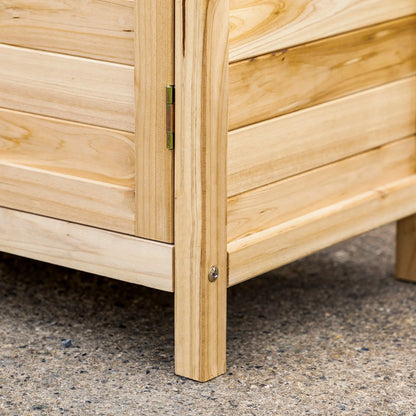 Houten Tuinopbergkast – Tuinkast – Tuinberging – Opbergkast Buiten – Tuinmeubel – Waterbestendig Dennenhout – Verhoogde Basis - 83 x 40 x 92 cm - Natuurlijk Hout
