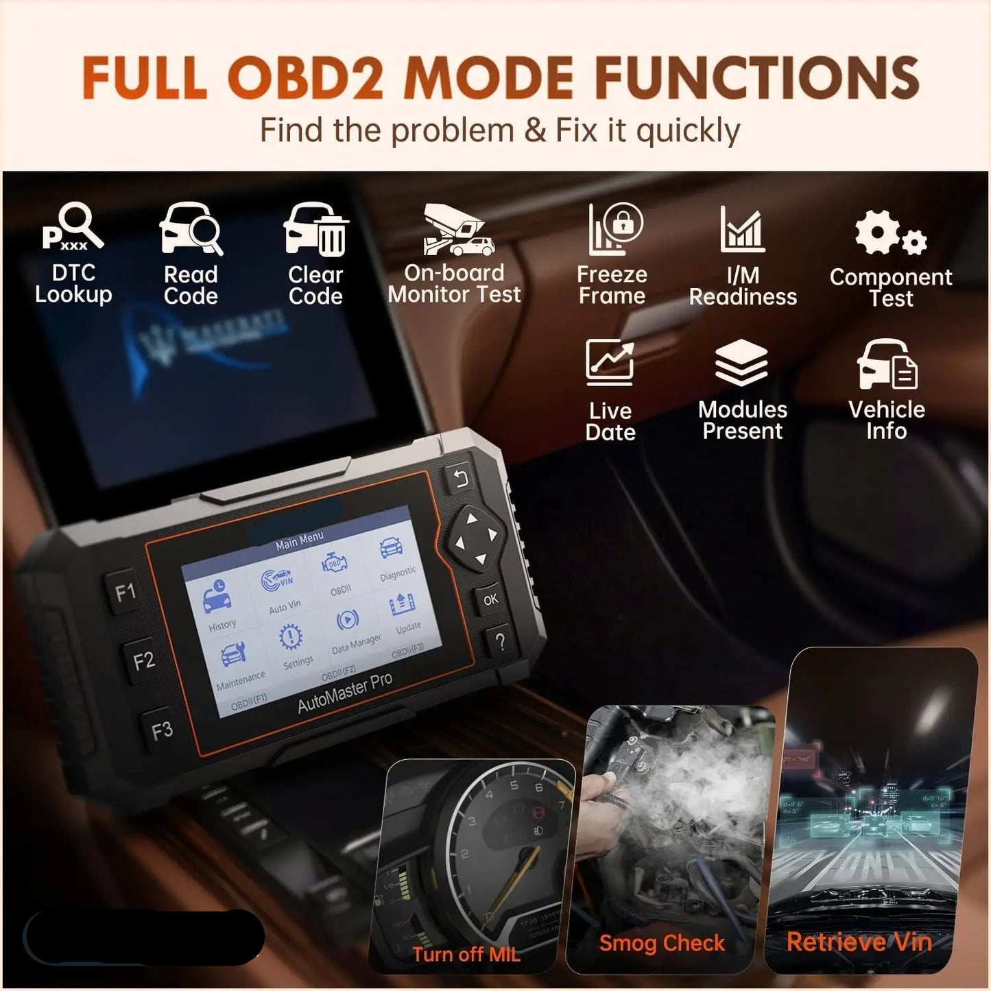 OBD2-Scanner – Autodiagnoseapparaat – Foutcode Lezer – Diagnose Tool – Auto Scanner – 4,3 Inch Kleurenscherm – Levenslange Updates