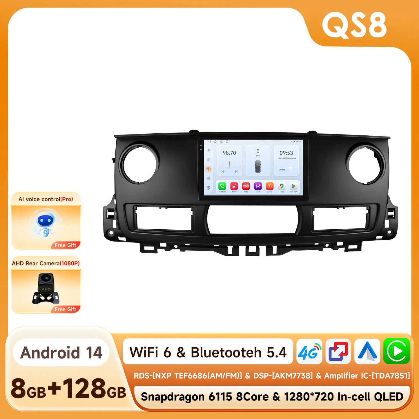 Hizpo Snapdragon Carplay Ai Systems Android Car Radio for Renault Master 2003 - 2011 Multimedia Video Player Gps Autoradio Rds