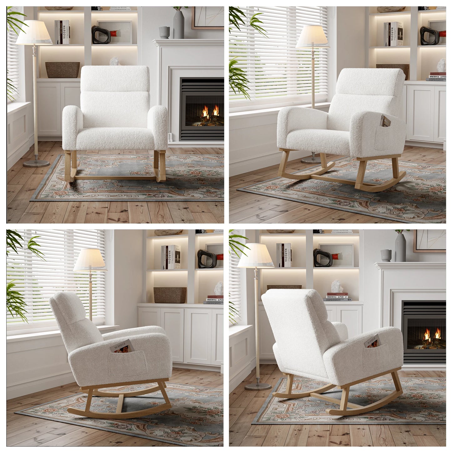 Schommelstoel – Relaxstoel – Lounge – Fauteuil – Leesstoel – Comfortabele Stofbekleding – Stevige Armleuningen