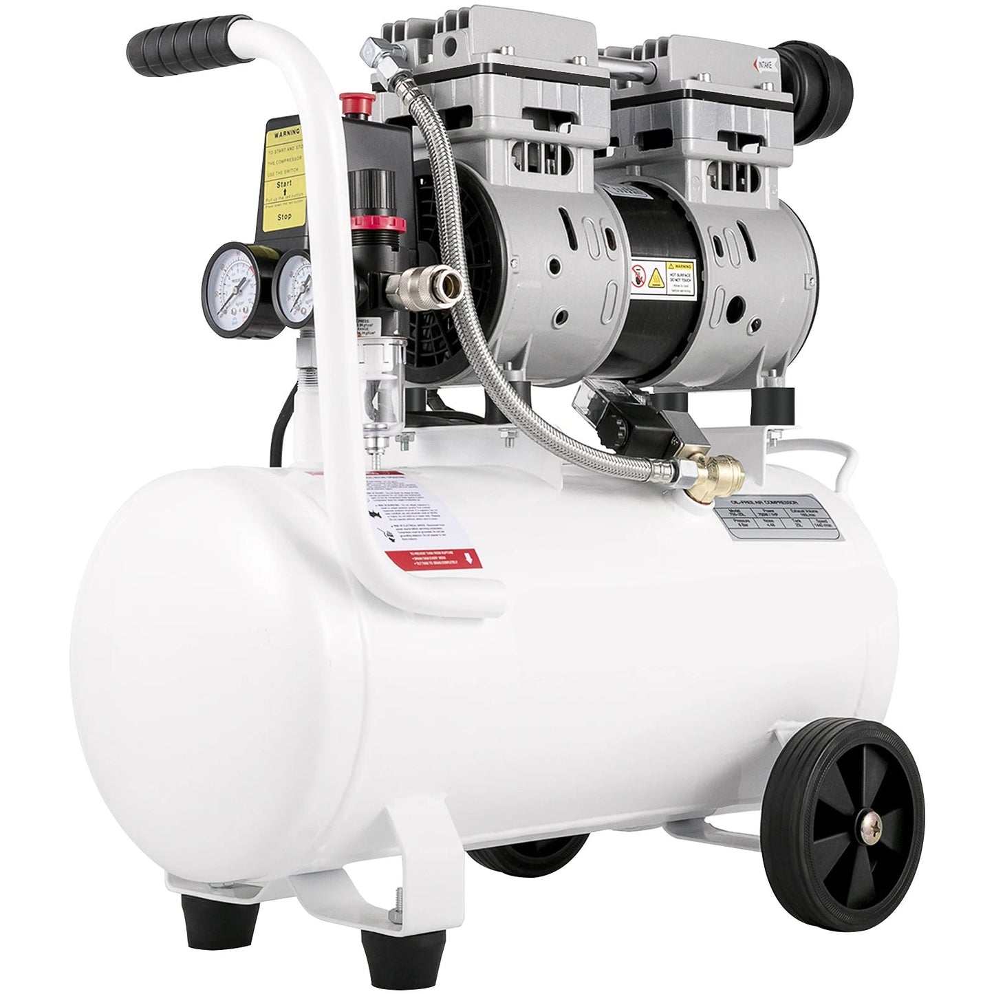 Airpress compressor - Luchtcompressor - Compressor - Stille Compressor - 50L - 1 PK - 750W - Olievrije Compressor met Stalen Tank - Ultra Stil - Draagbare - voor Werkplaats en Thuisgebruik