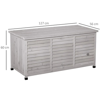 Outsunny Outdoor Storage Chest 284L Waterproof with Gray Opening Lid - QUORE