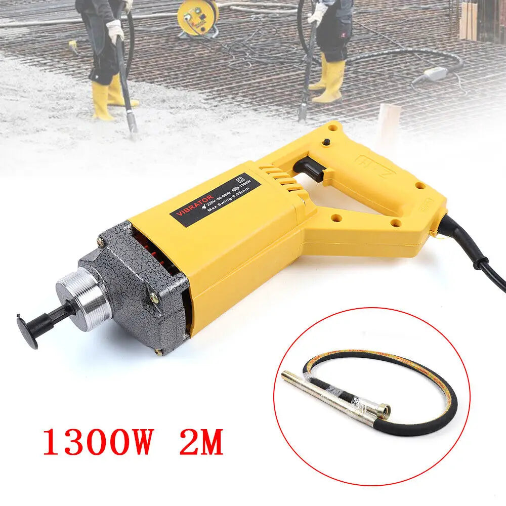 Beton Vibrator - Trilmachine - Trilapparaat - Beton Sloper - 1300W - 220V - Professionele Industriële Elektrische Beton Vibrator Motor Handheld Trilmachine met 2m Slang - QUORE