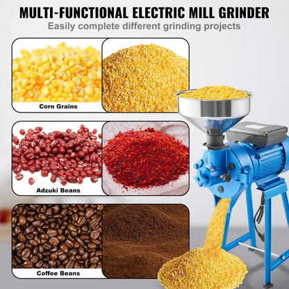 VEVOR 1500W 220V Electric Grain Grinder Corn Wheat Flour Cereal Mill Wet & Dry