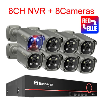 Beveiligingscamera – Camerabewaking – Buitencamera – IP-camera – CCTV-systeem – 8 Kanaals 4K Ultra HD – Tweeweg Audio en Kleurrijk Nachtzicht