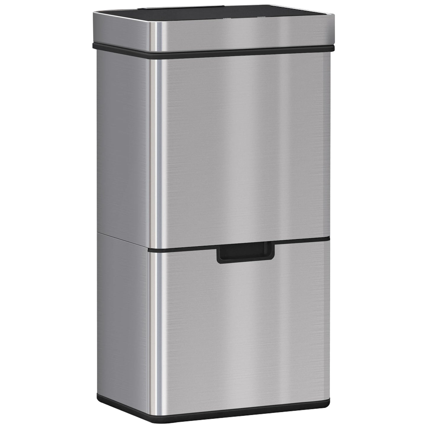 Automatische Afvalemmer – Prullenbak Met Sensor – Slimme Vuilnisbak – Afvalcontainer – Afvalscheider – 72 Liter Inhoud – Roestvrijstaal Look