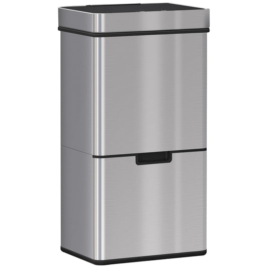 Automatische Afvalemmer – Prullenbak Met Sensor – Slimme Vuilnisbak – Afvalcontainer – Afvalscheider – 72 Liter Inhoud – Roestvrijstaal Look