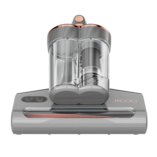 Dual-Cup Smart - Anti-Mite Cleaner Bed Vacuum - 500W - 13KPa Suction Power - Dust Mite Sensor - UV Light - Ultrasonic Tech - 99.99% Mite Removal - Gray