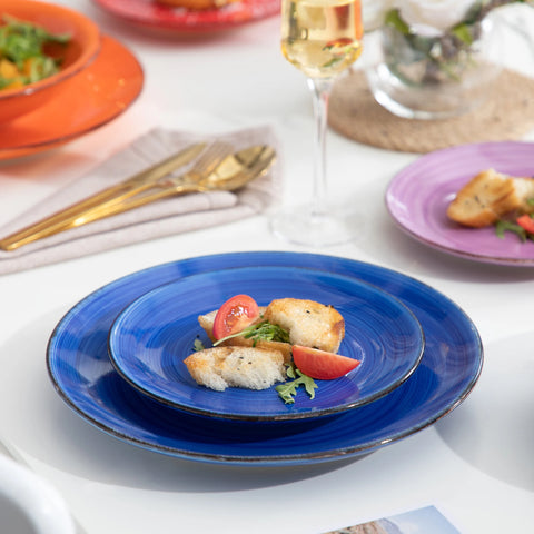 Servies - Servies set - 18 Stuks - Dinerborden - Soepborden - Dessertborden - Aardewerk - Voor 12 Personen - Mixkleur