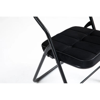 Klapstoel – Vouwstoel – Campingstoel – Opvouwbare Stoel – Eettafelstoel – Roestvrijstalen Frame – Fluwelen Bekleding